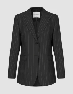 Essential Blazer Black Silver Pinstripe