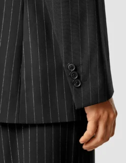 Essential Blazer Black Silver Pinstripe