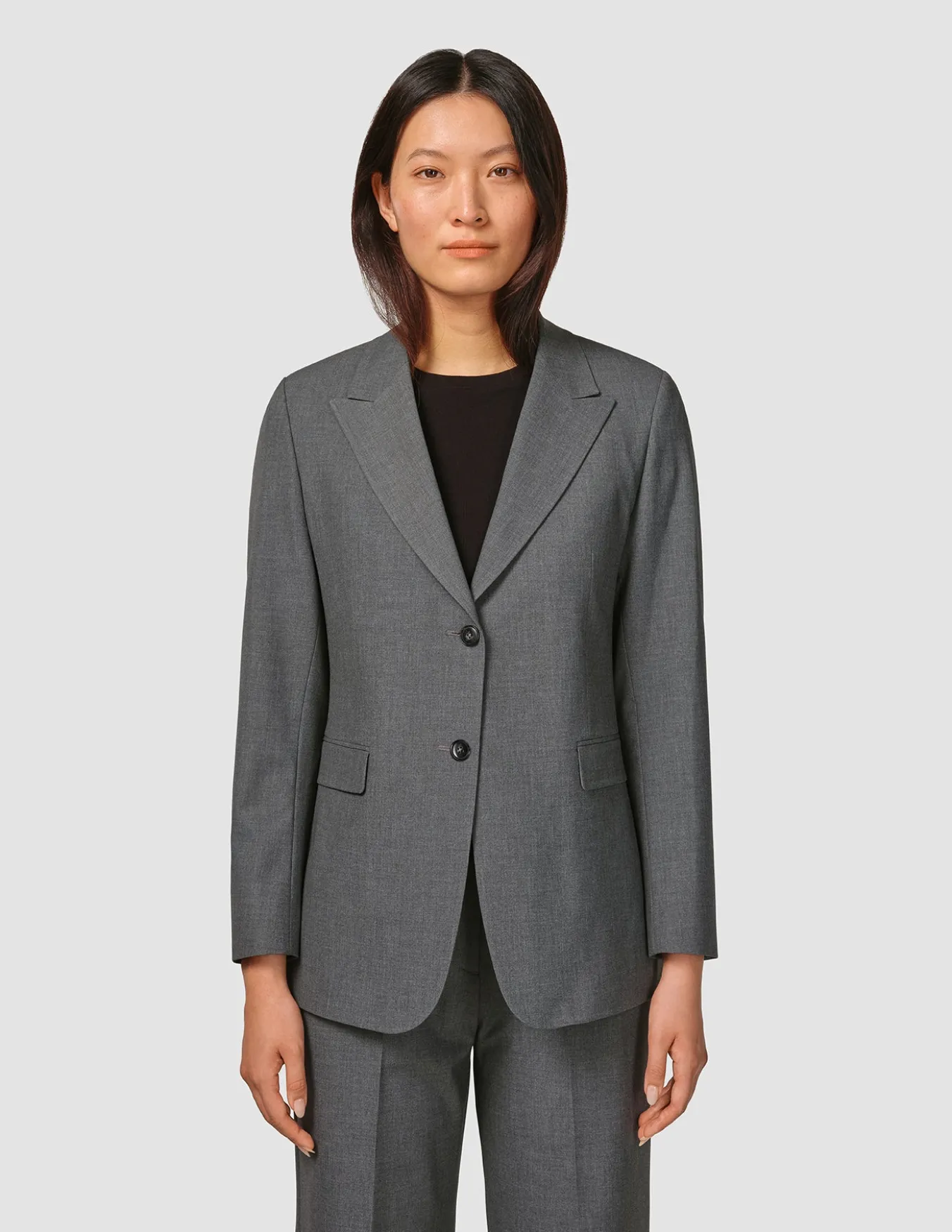 Essential Blazer Dark Grey Melange