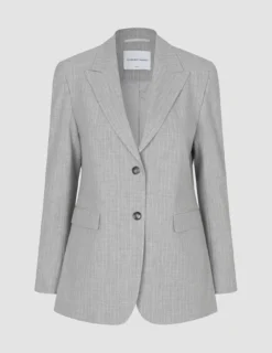 Essential Blazer Light Grey Pinstriped