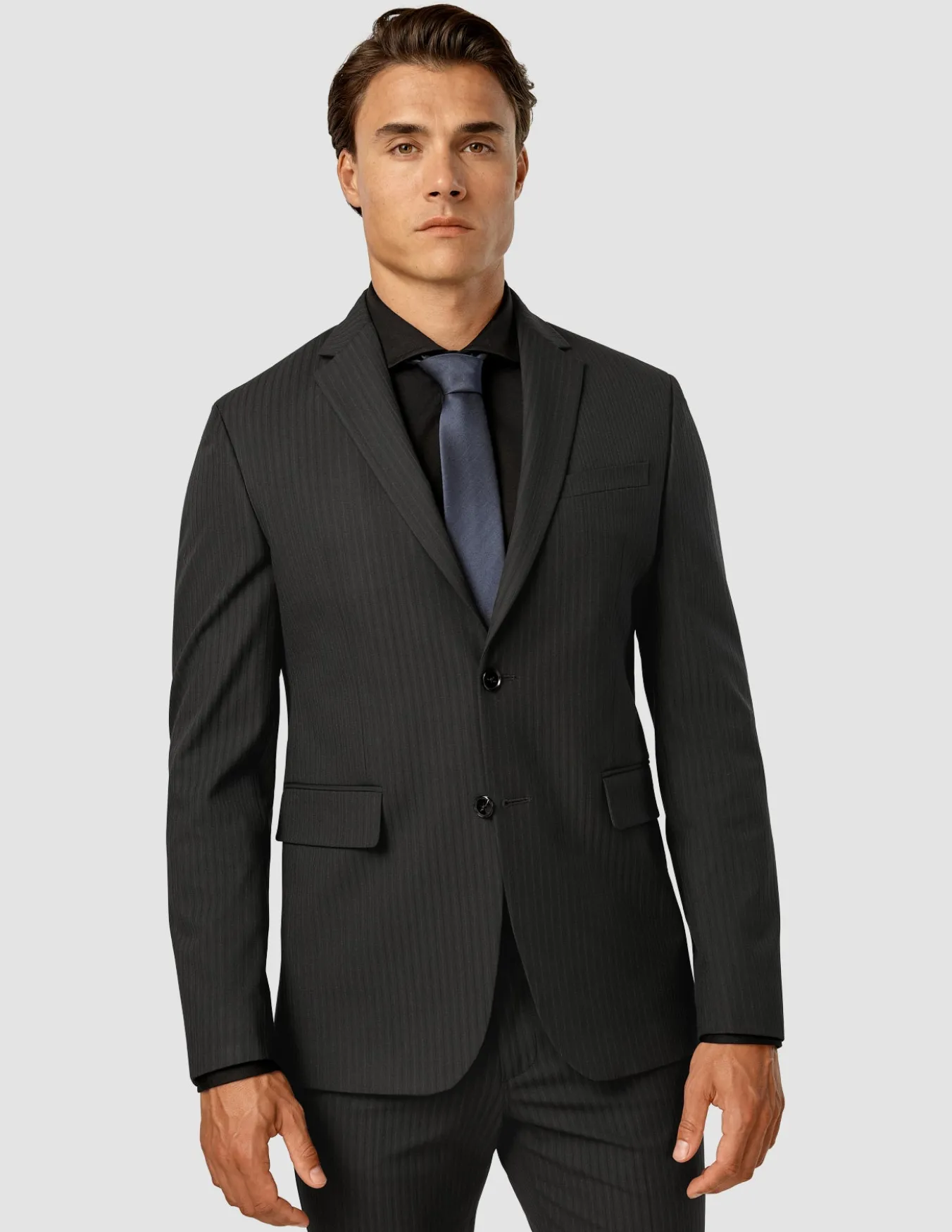 Essential Blazer Regular Asphalt Pinstripe