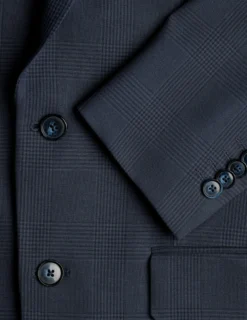 Essential Blazer Regular Dark Blue Check
