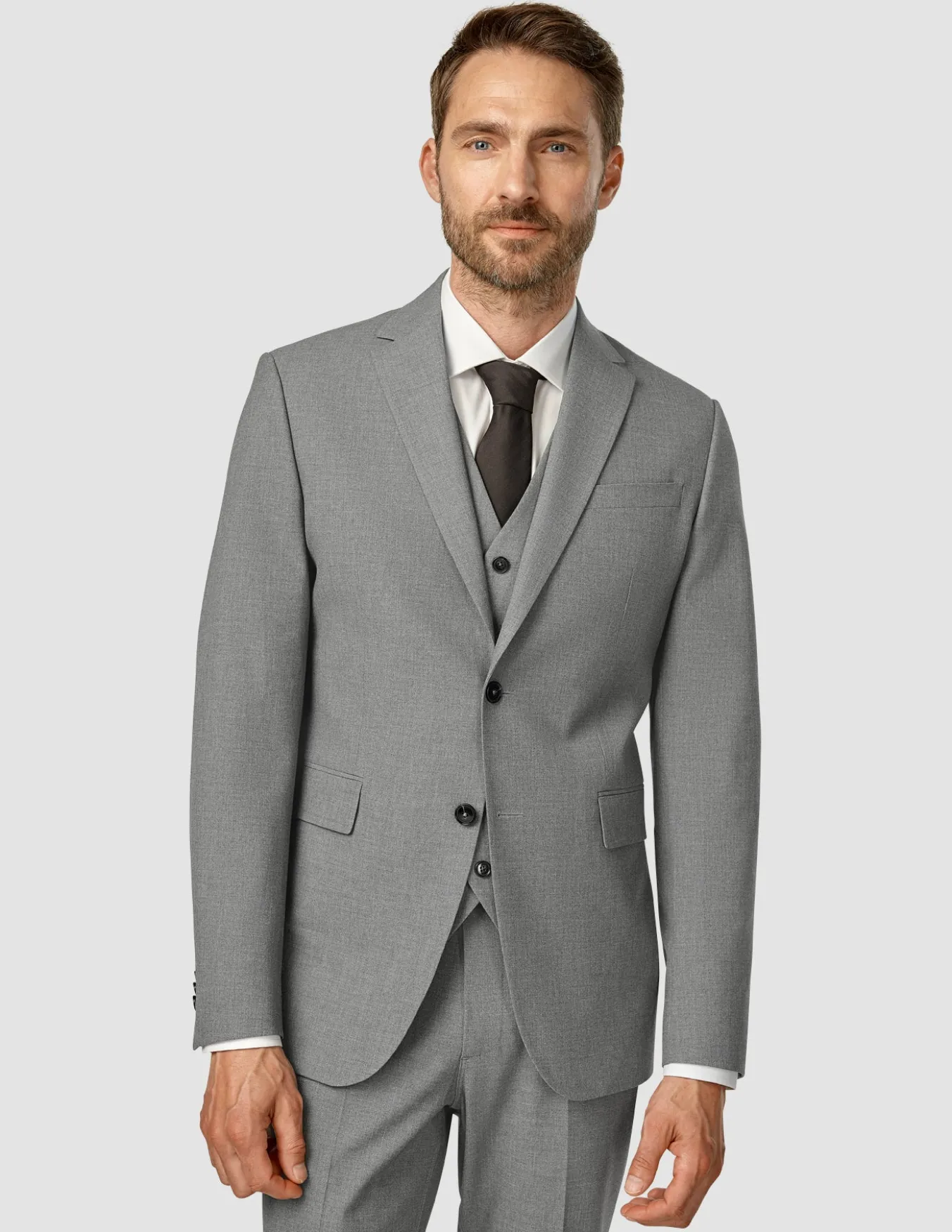 Essential Blazer Regular Dark Grey Melange