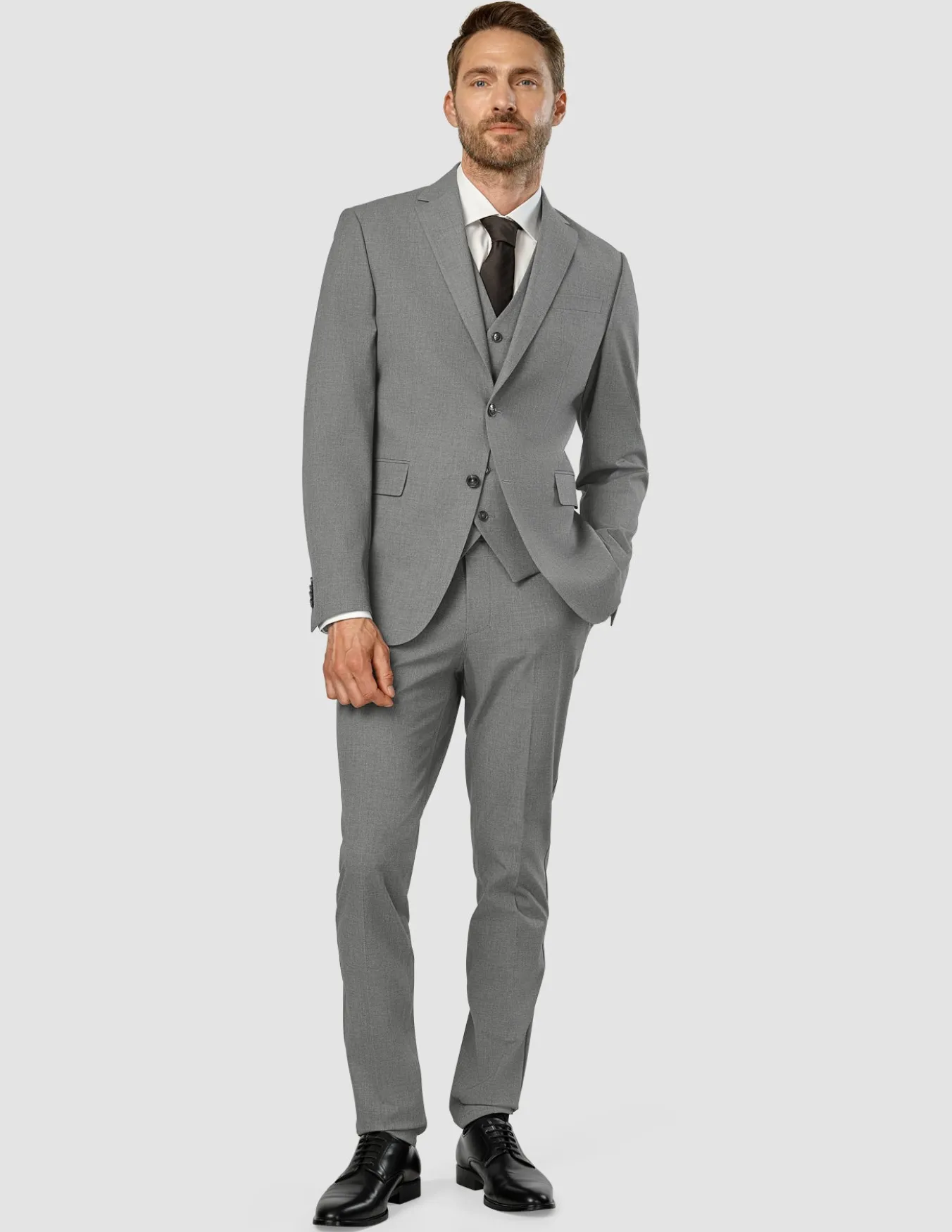 Essential Blazer Regular Dark Grey Melange