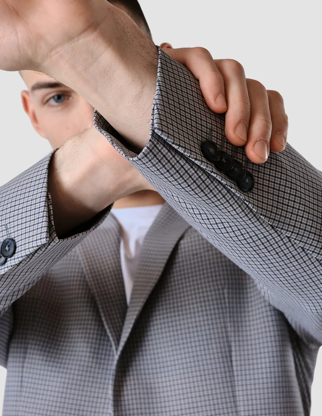 Essential Blazer Regular Duo Check Blue