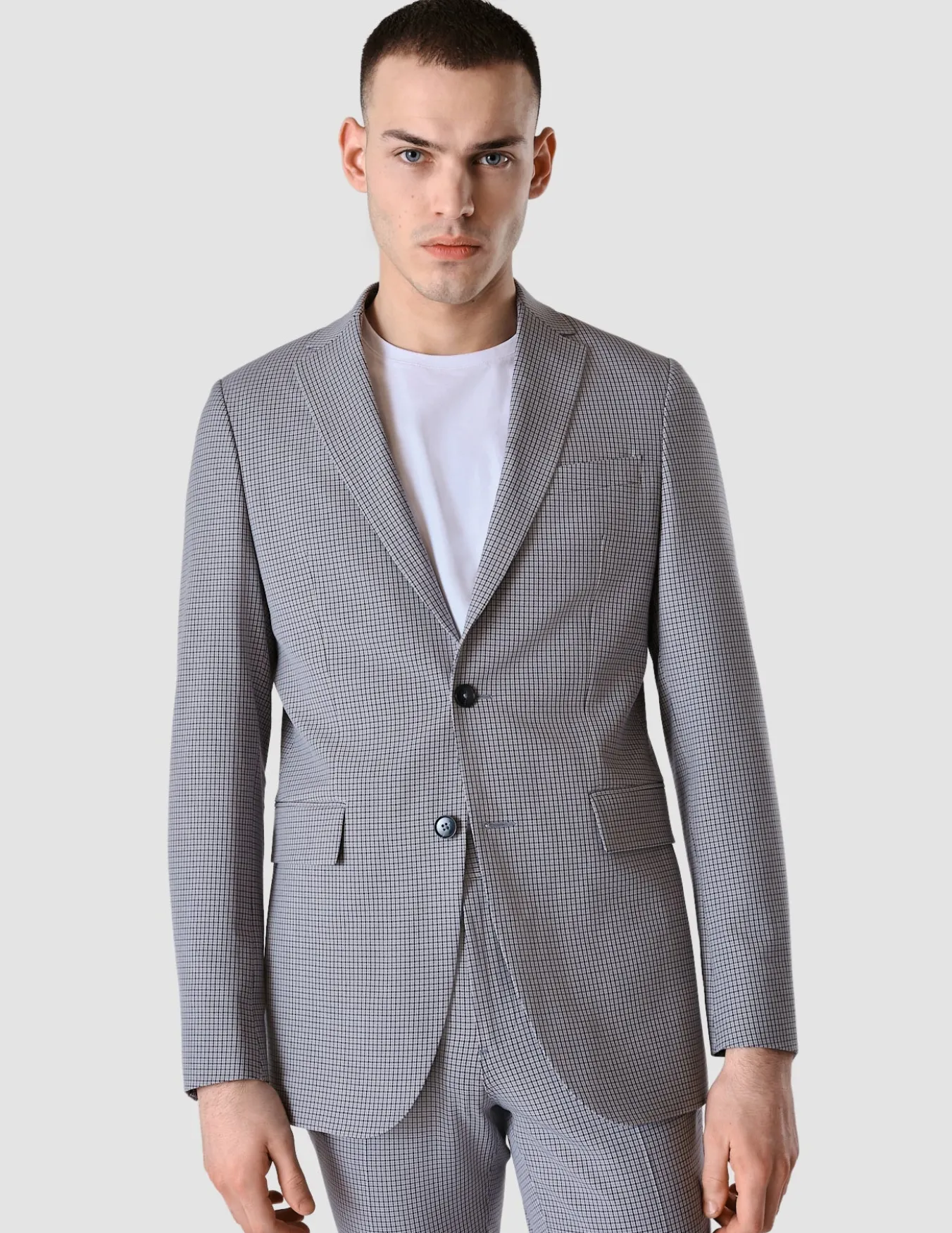 Essential Blazer Regular Duo Check Blue