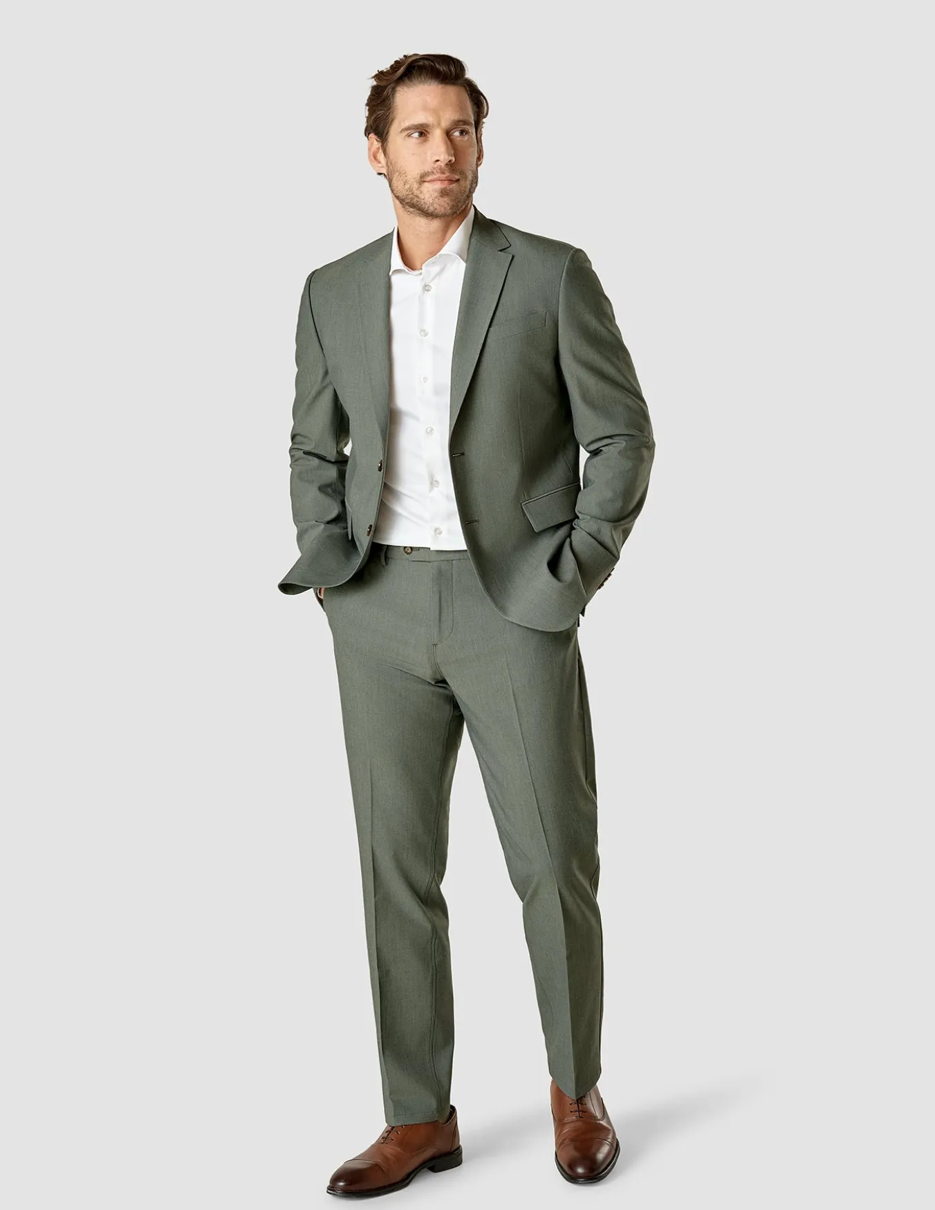 Essential Blazer Regular Green Melange