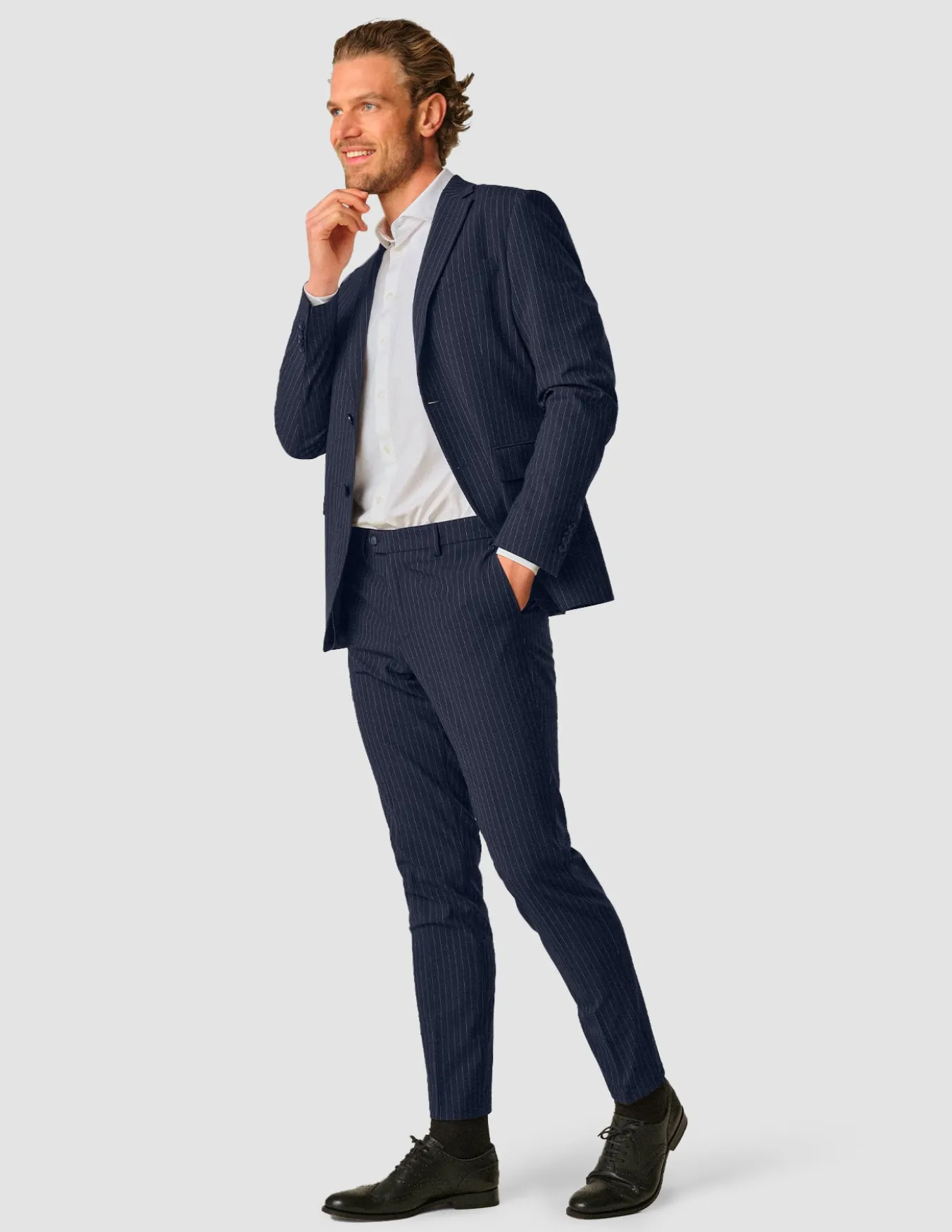 Essential Blazer Regular Navy Pinstripe