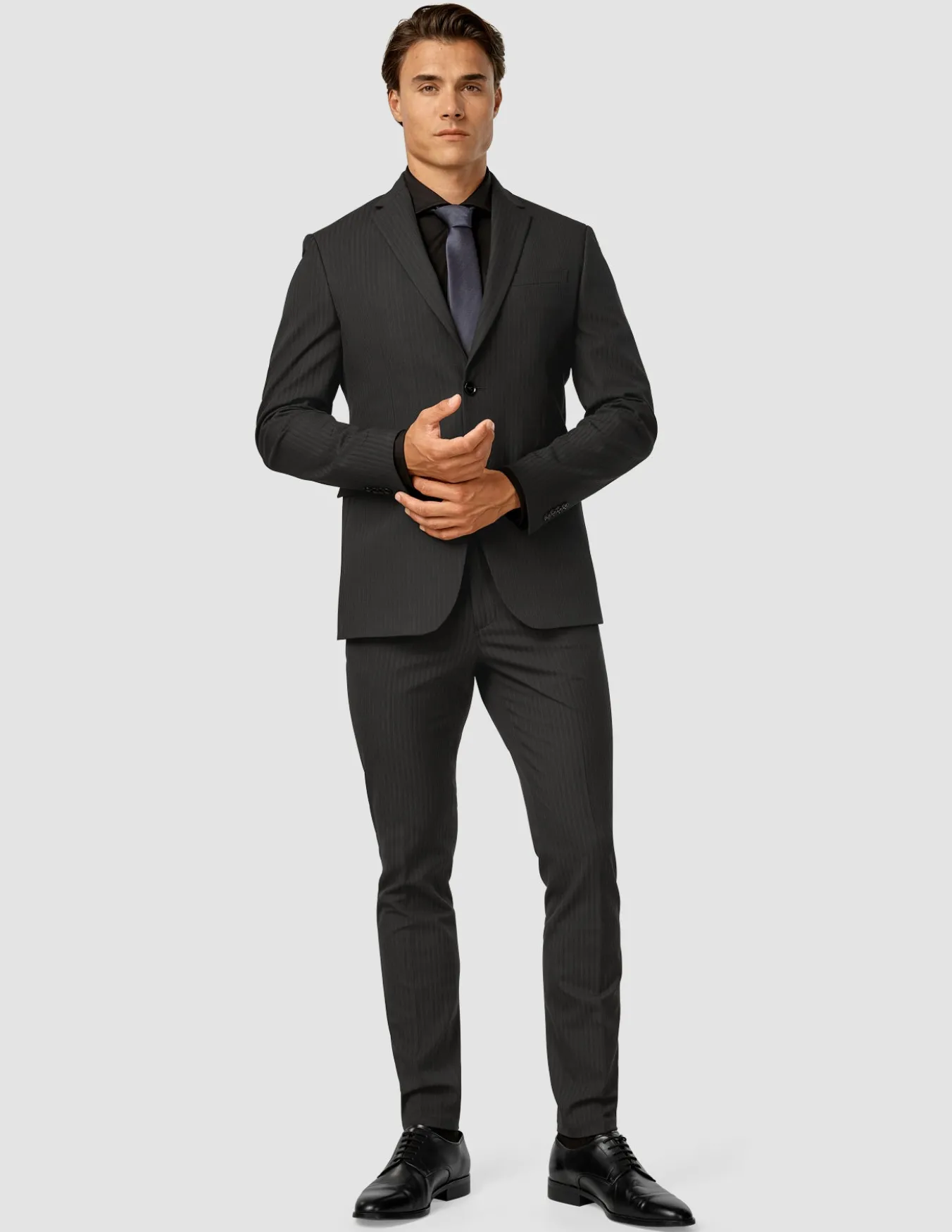 Essential Blazer Slim Asphalt Pinstripe