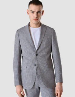 Essential Blazer Slim Duo Check Blue