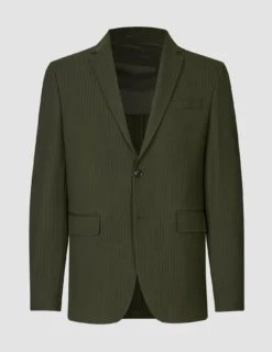 Essential Blazer Slim Moss Green Pinstripe