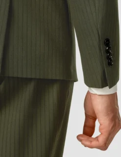 Essential Blazer Slim Moss Green Pinstripe