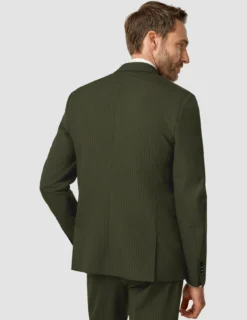 Essential Blazer Slim Moss Green Pinstripe