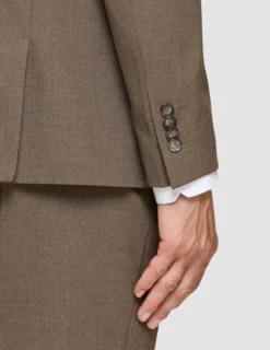 Essential Blazer Slim Saddle Brown Melange
