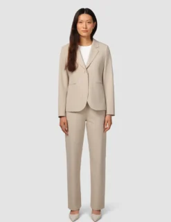 Essential Fitted Blazer Island Sand Pinstriped