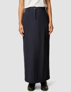 Essential Maxi Skirt Navy Pinstripe