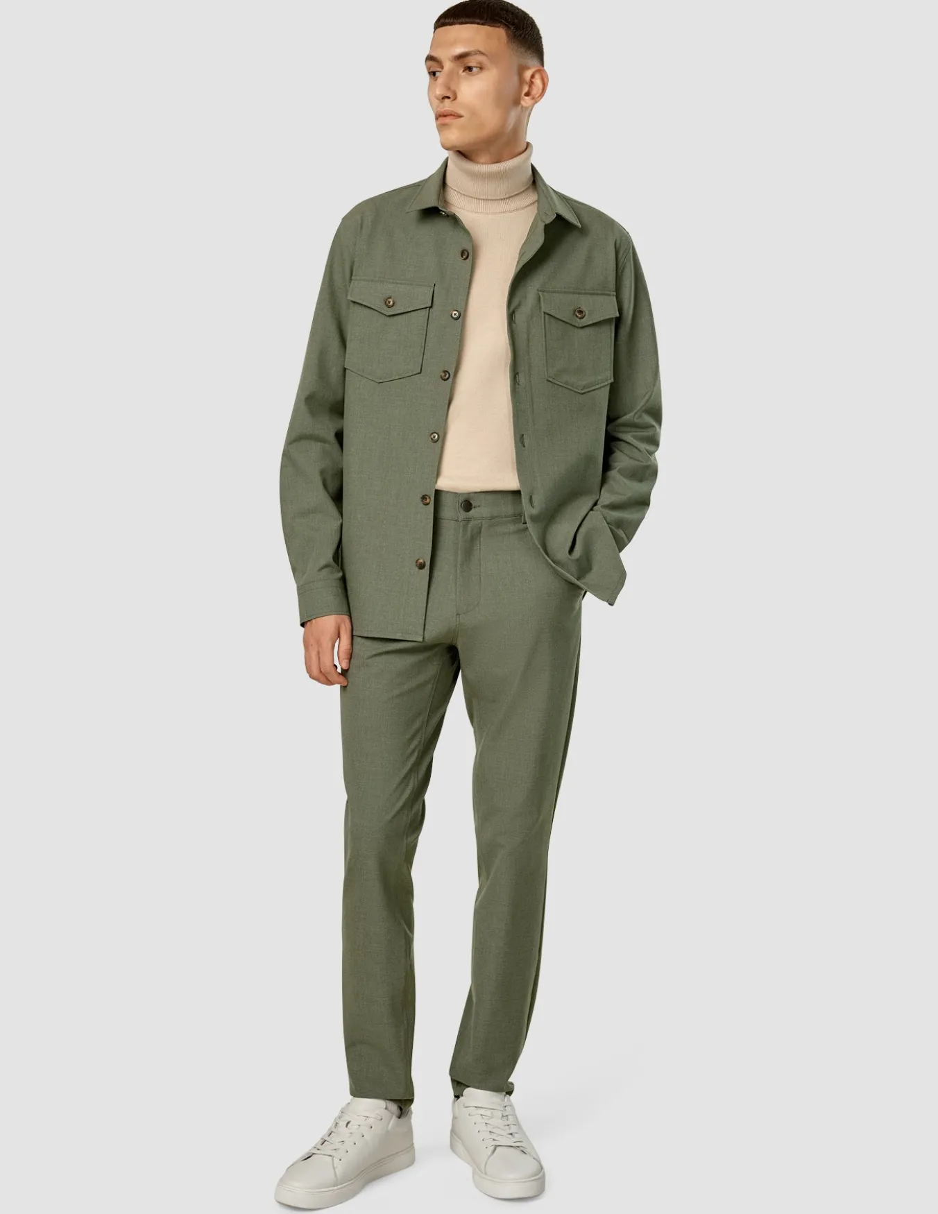 Essential Overshirt Nightfall Green Melange