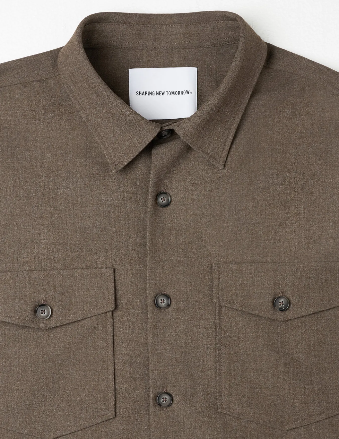Essential Overshirt Saddle Brown Melange