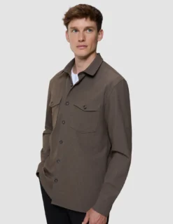 Essential Overshirt Saddle Brown Melange