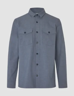 Essential Overshirt Storm Blue Melange