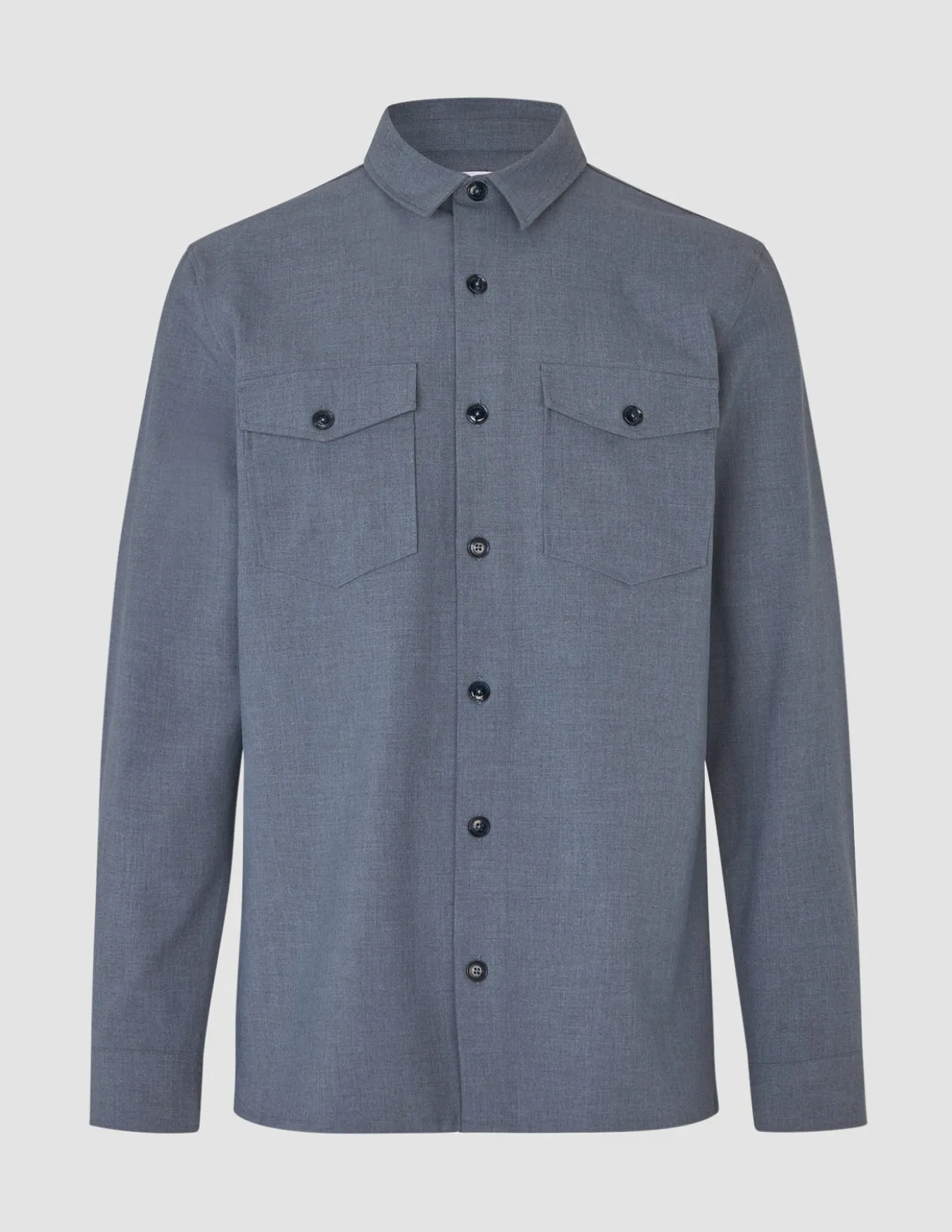 Essential Overshirt Storm Blue Melange