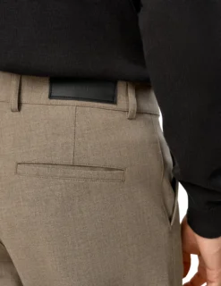 Essential Pants Regular Dark Beige Melange