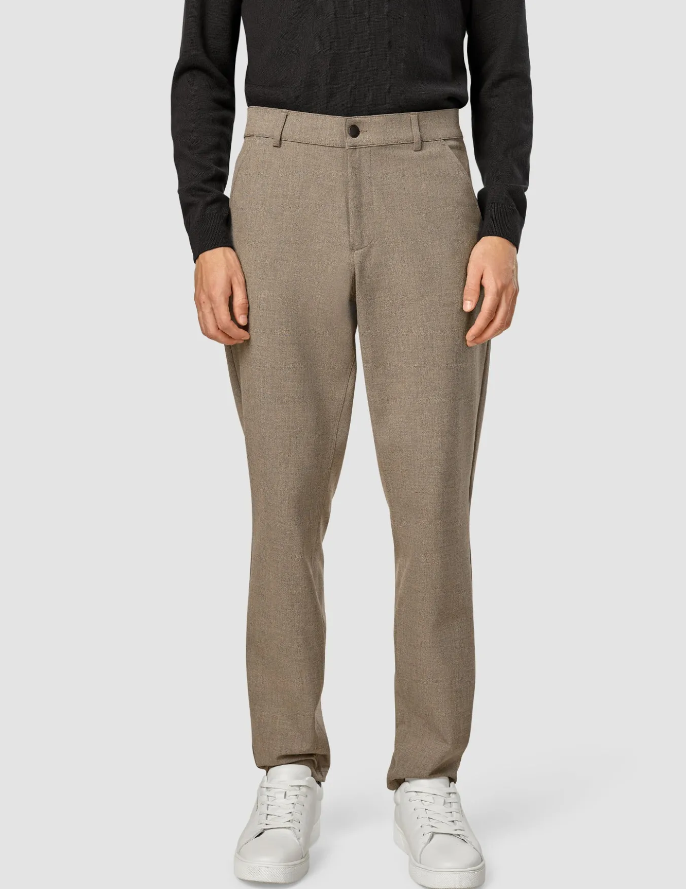 Essential Pants Regular Dark Beige Melange