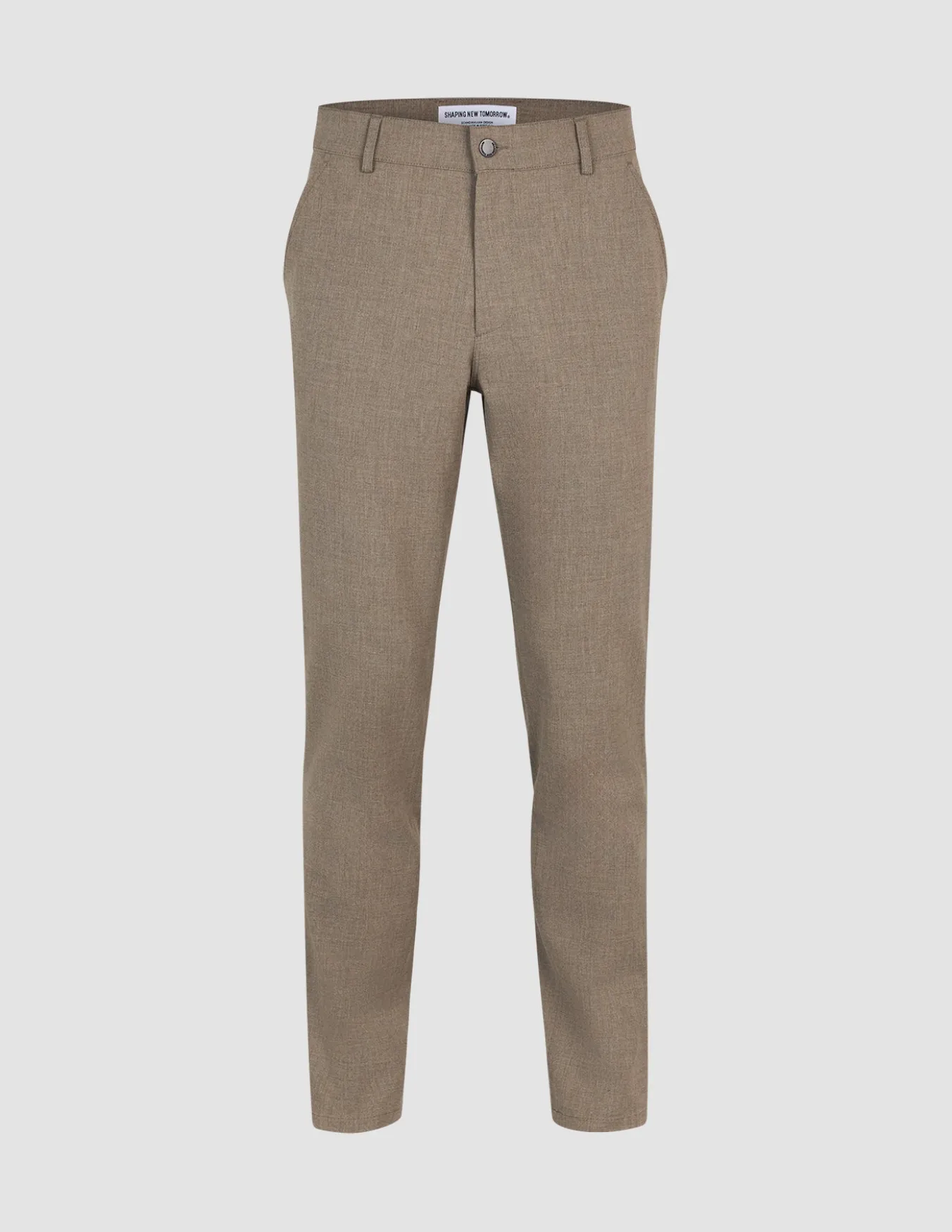 Essential Pants Regular Dark Beige Melange