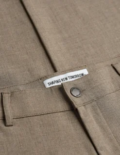 Essential Pants Slim Dark Beige Melange