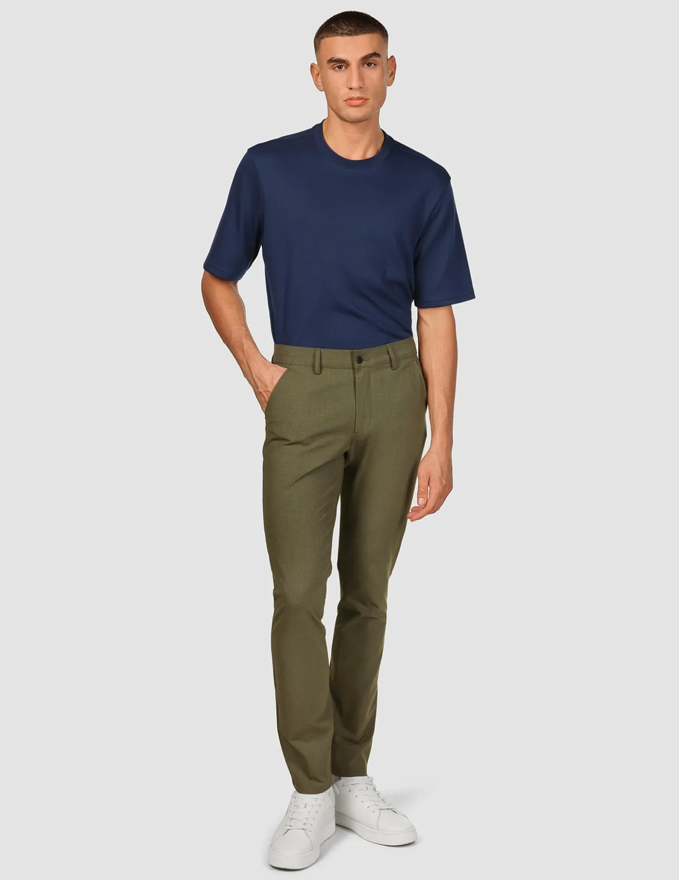 Essential Pants Slim Remote Green Melange