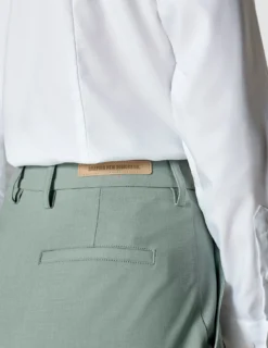 Essential Pants Straight Calm Green Melange