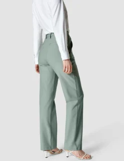 Essential Pants Straight Calm Green Melange