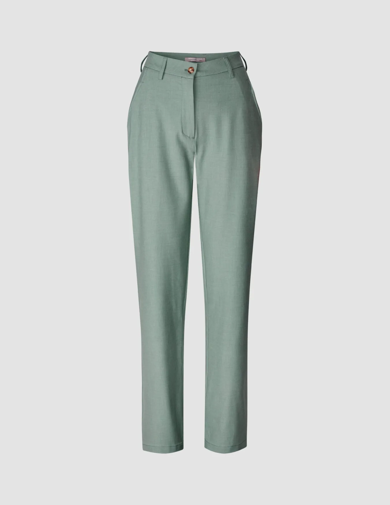 Essential Pants Straight Calm Green Melange