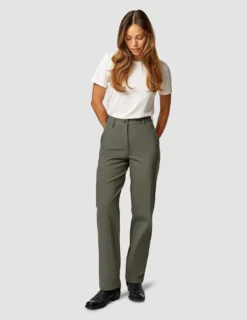 Essential Pants Straight Dark Olive