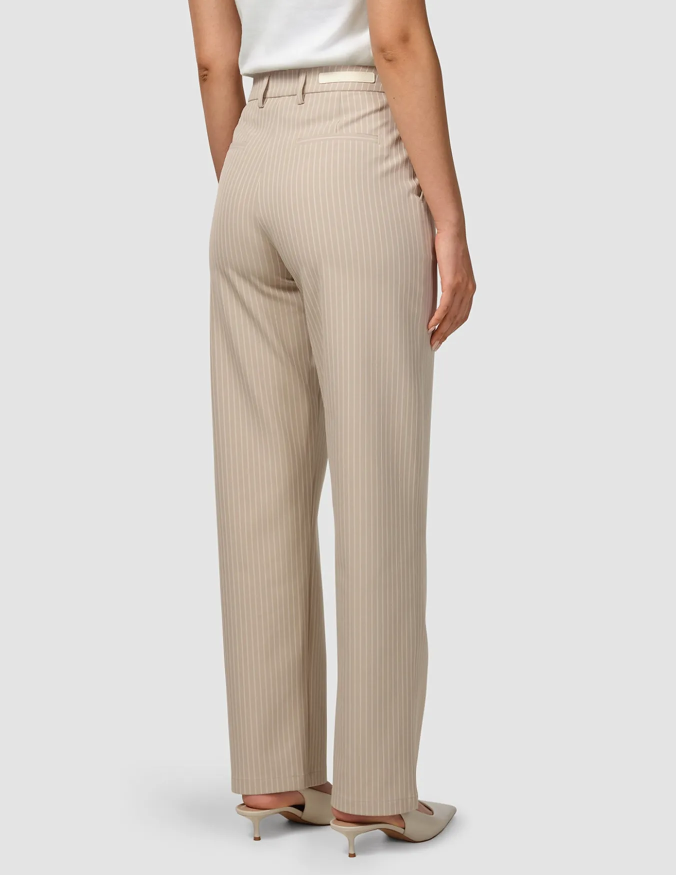 Essential Pants Straight Island Sand Pinstripe