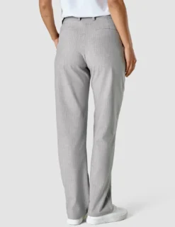 Essential Pants Straight Light Grey Pinstriped