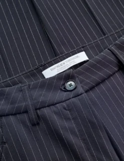 Essential Pants Straight Navy Pinstripe