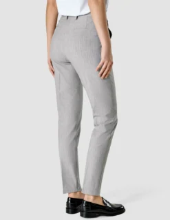 Essential Pants Tapered Light Grey Pinstriped