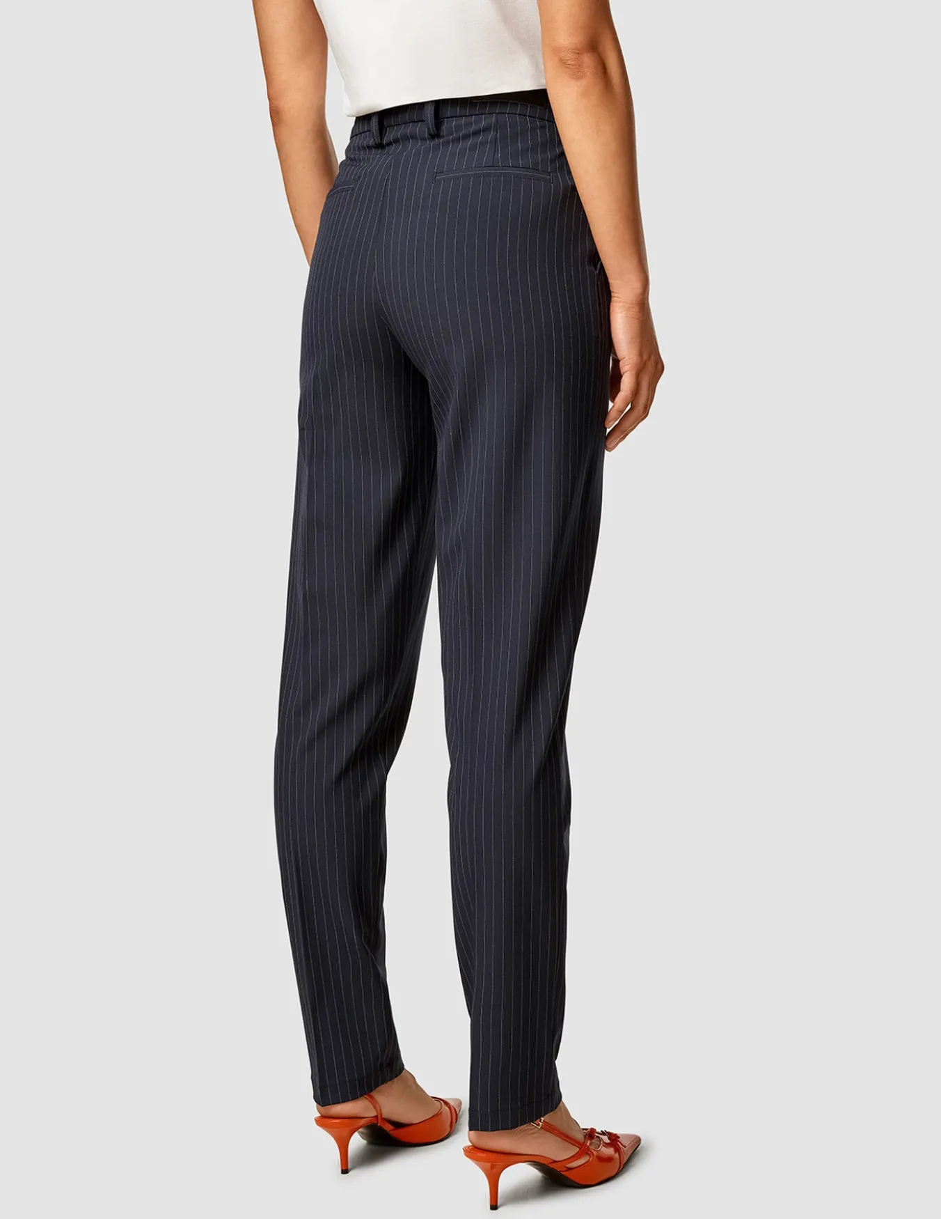 Essential Pants Tapered Navy Pinstripe