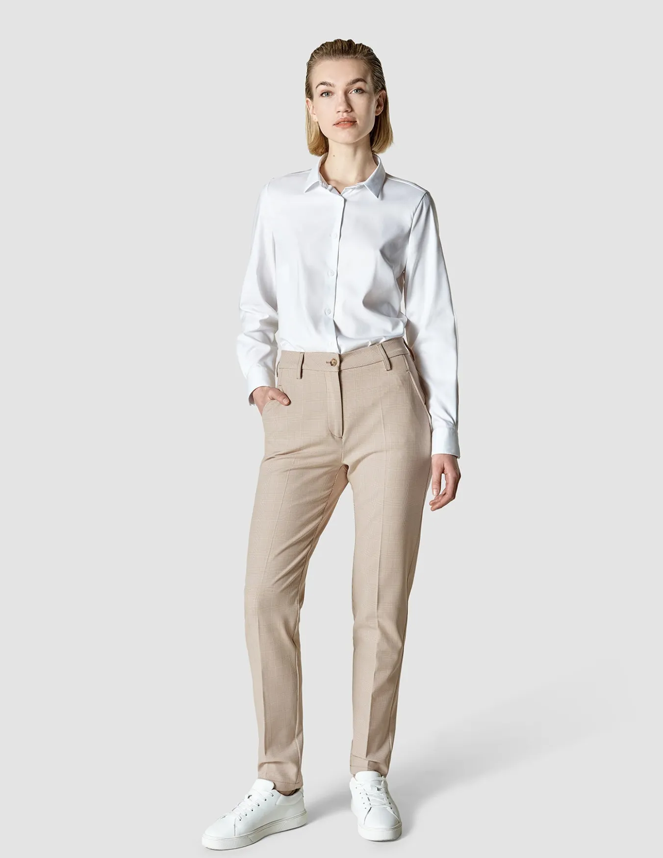 Essential Pants Tapered Toffee Check