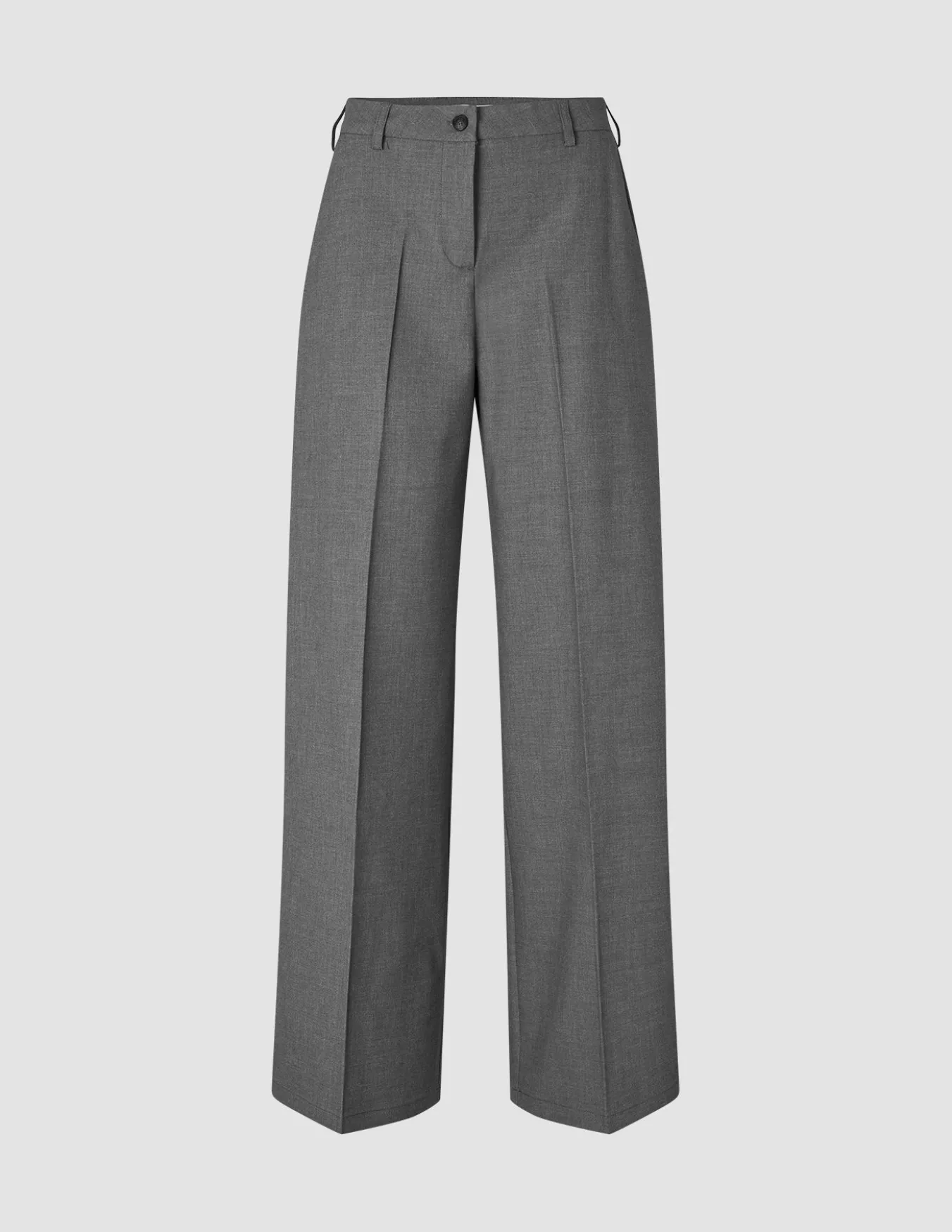 Essential Pants Wide Dark Grey Melange