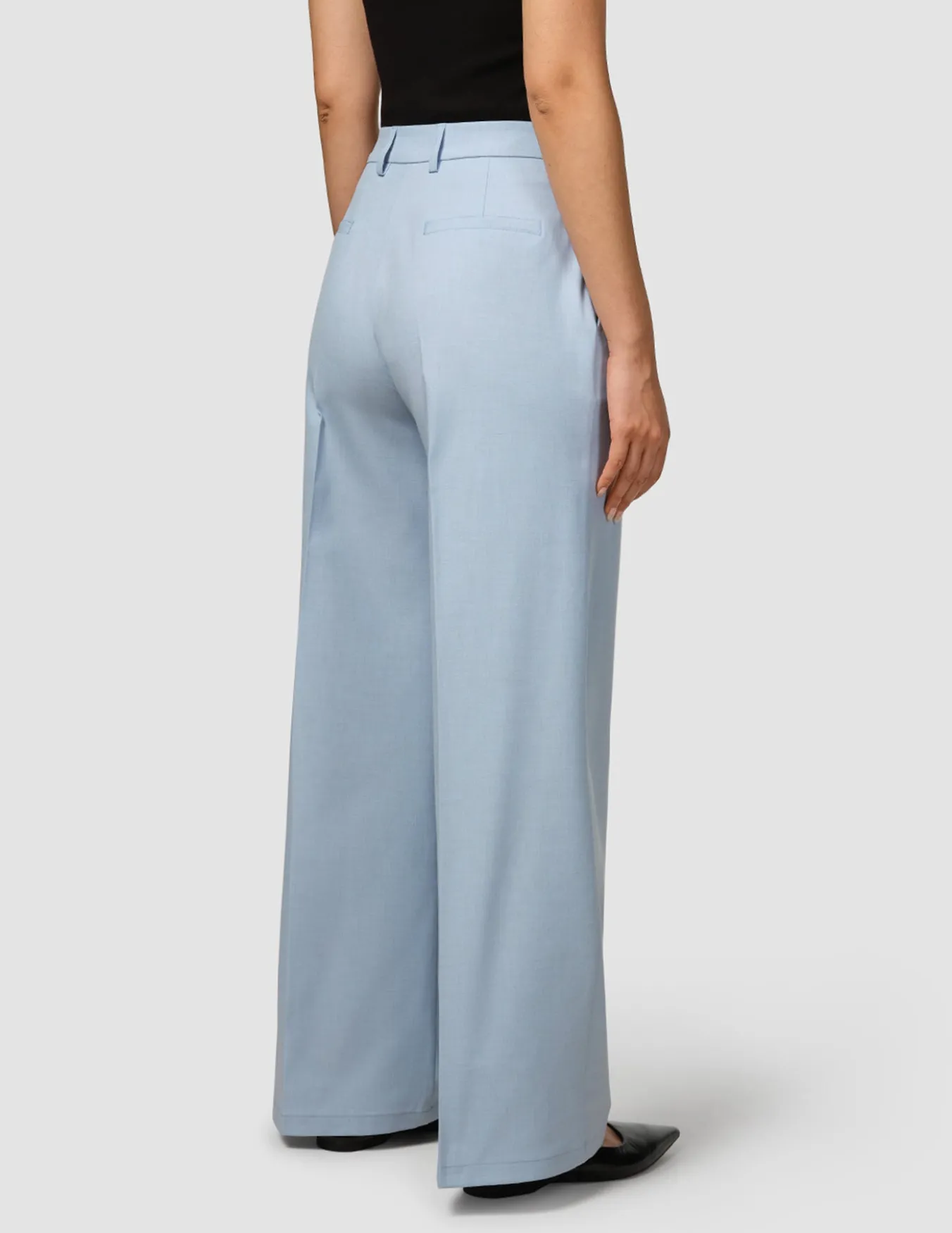 Essential Pants Wide Sky Blue Melange