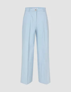 Essential Pants Wide Sky Blue Melange