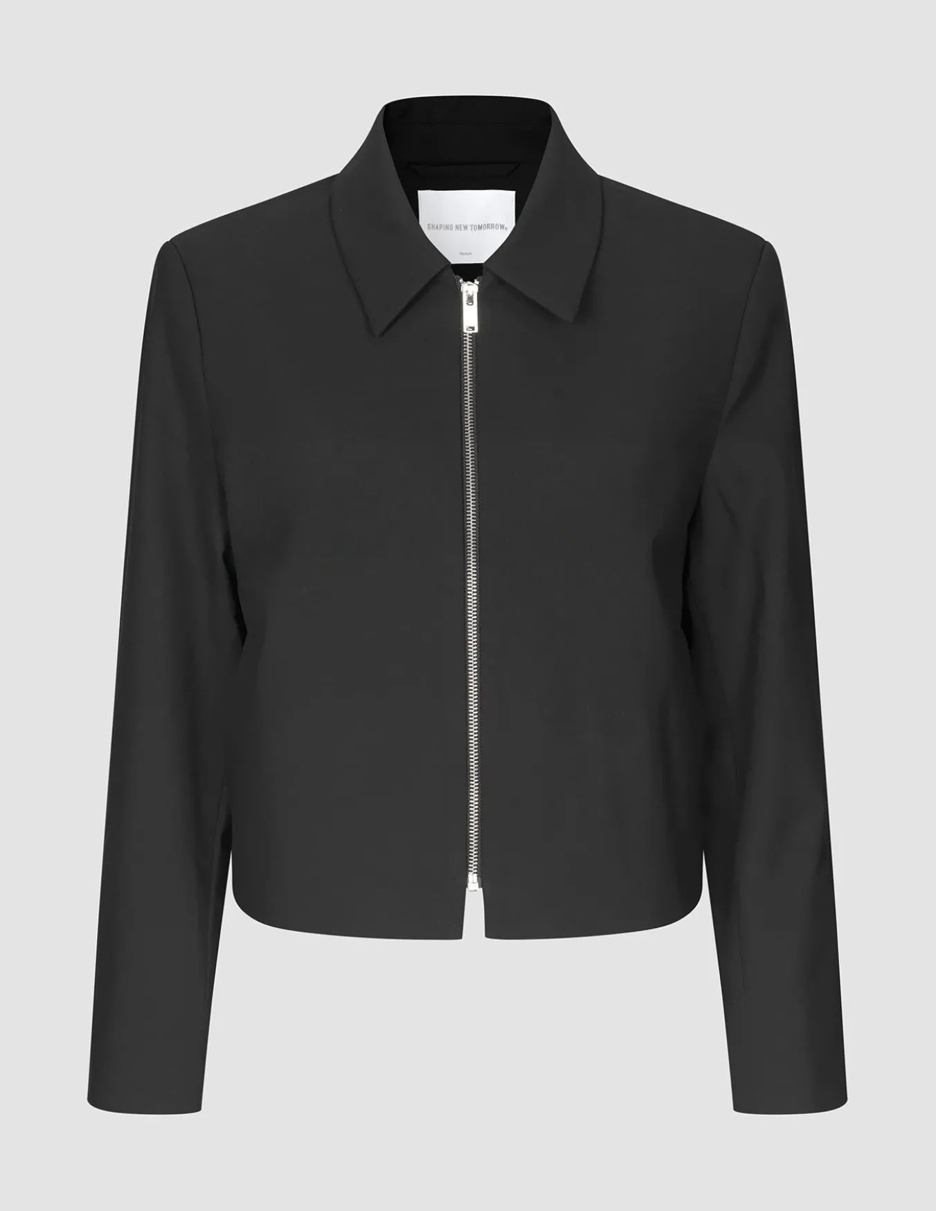 Essential Short Zip Jacket Black