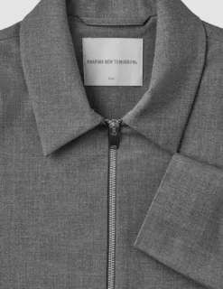 Essential Short Zip Jacket Dark Grey Melange