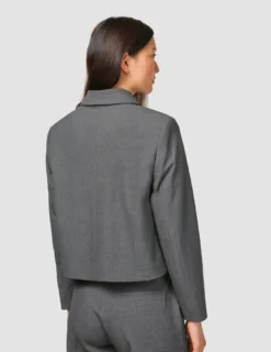 Essential Short Zip Jacket Dark Grey Melange