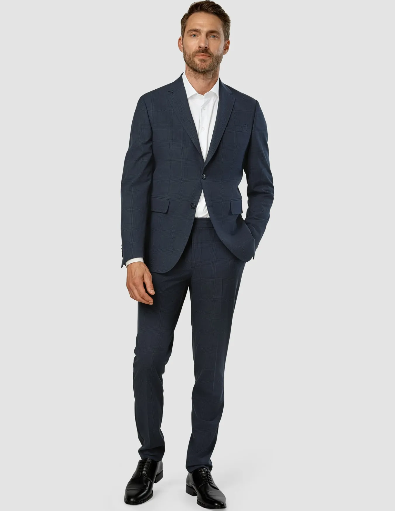 Essential Suit Dark Blue Check