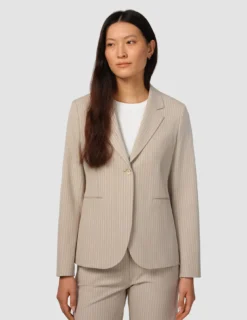 Essential Suit Island Sand Pinstripe Fitted Blazer & Straight Pants