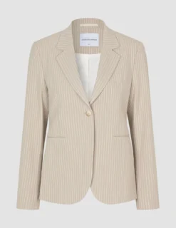 Essential Suit Island Sand Pinstripe Fitted Blazer & Straight Pants