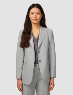 Essential Suit Light Grey Pinstripe Blazer & Wide Pants